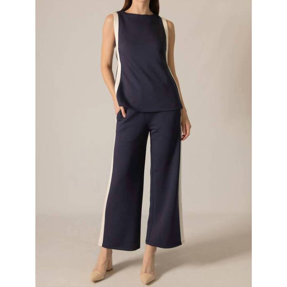 NEW P.CILL cara contrast border top in navy